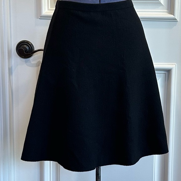 THEORY Skirt - Black Knit Skirt - Flare Skirt - Skater Skirt - Formal Skirt - Sm - Picture 1 of 7